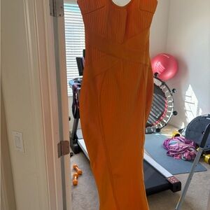 AKIRA Vibrant Orange Midi Dress